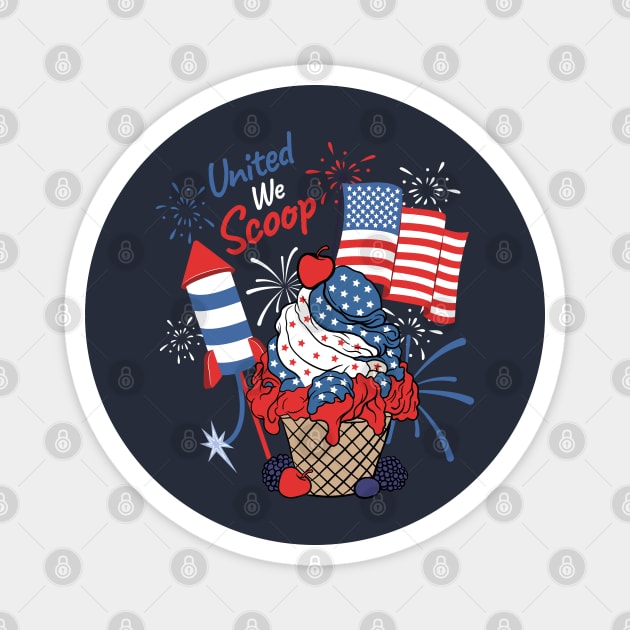 Patriotic Ice Cream Cup American Flag Independence Day Magnet by creative